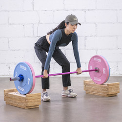 Wooden Barbell Pad Deadlift Assist Height Adjustment Rack Powerlifting Barbell Plate Landing Cushioning Shock Absorption Noise Reduction Equipment