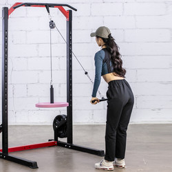 Simple High-Pull Pulley System for Seated Wide Grip, Narrow Grip, and Standing Straight Arm Pull-Down Exercises to Train Back and Shoulder Muscle Strength