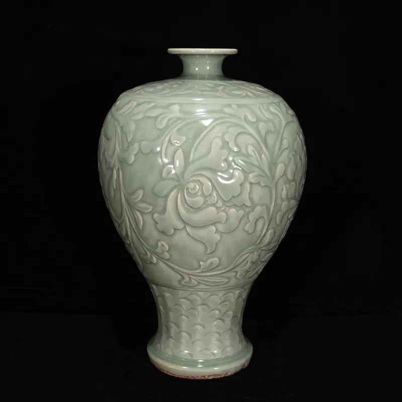 古玩古瓷器大明成化年制斗彩红胎婴戏图梅瓶一对