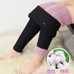 Keep warm silk cotton pants female winter windproof leggings plus pants plus large size high waist high waist thin feet pencil pants
