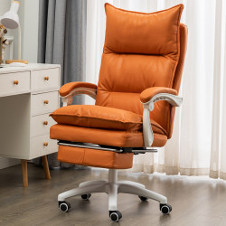 Computer Chair for Home, School, Company, Office, Comfortable for Long Sitting, Orange, Reclining, Waist Support, Light Luxury, Gaming Sofa Chair