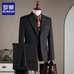 Romon High-End Wool Suit Men's Groom Wedding Dress British Business Formal Suit Small Suit Men's Jacket