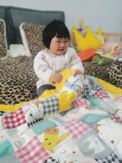 ハンドブロックプリントキルト　ベビーキルト ハンドブロックプリント ベビーキルト ベビーキルト（フォート