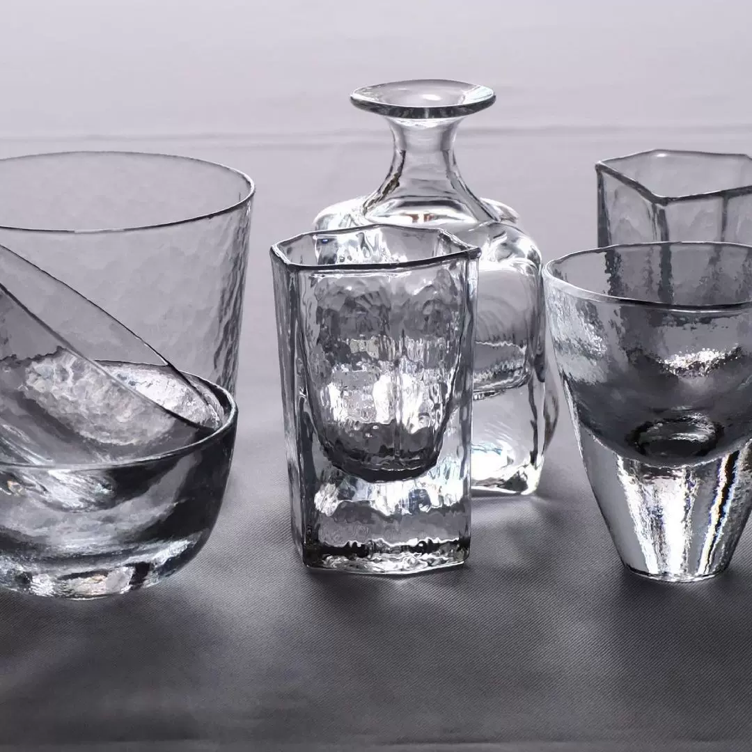 日本玻璃作家西山芳浩手作七角八角烈酒杯-Taobao
