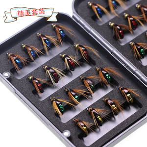 Luya fake bait high -simulation flies flies flies, white strips of black fish, grass carp bass, insect worm bionic hook box