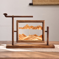 Yili New Chinese-Style Solid Wood Hourglass Quicksand Painting Ornaments Office Living Room Decorations Housewarming High-End Gifts