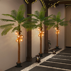 Stojací Lampa Yili Simulovaná Kokosovým Stromem, Velká Falešná Pokojová Dekorace V Květináči, Bionická Zelená Rostlina, Dekorace Do Obývacího Pokoje Bonsai