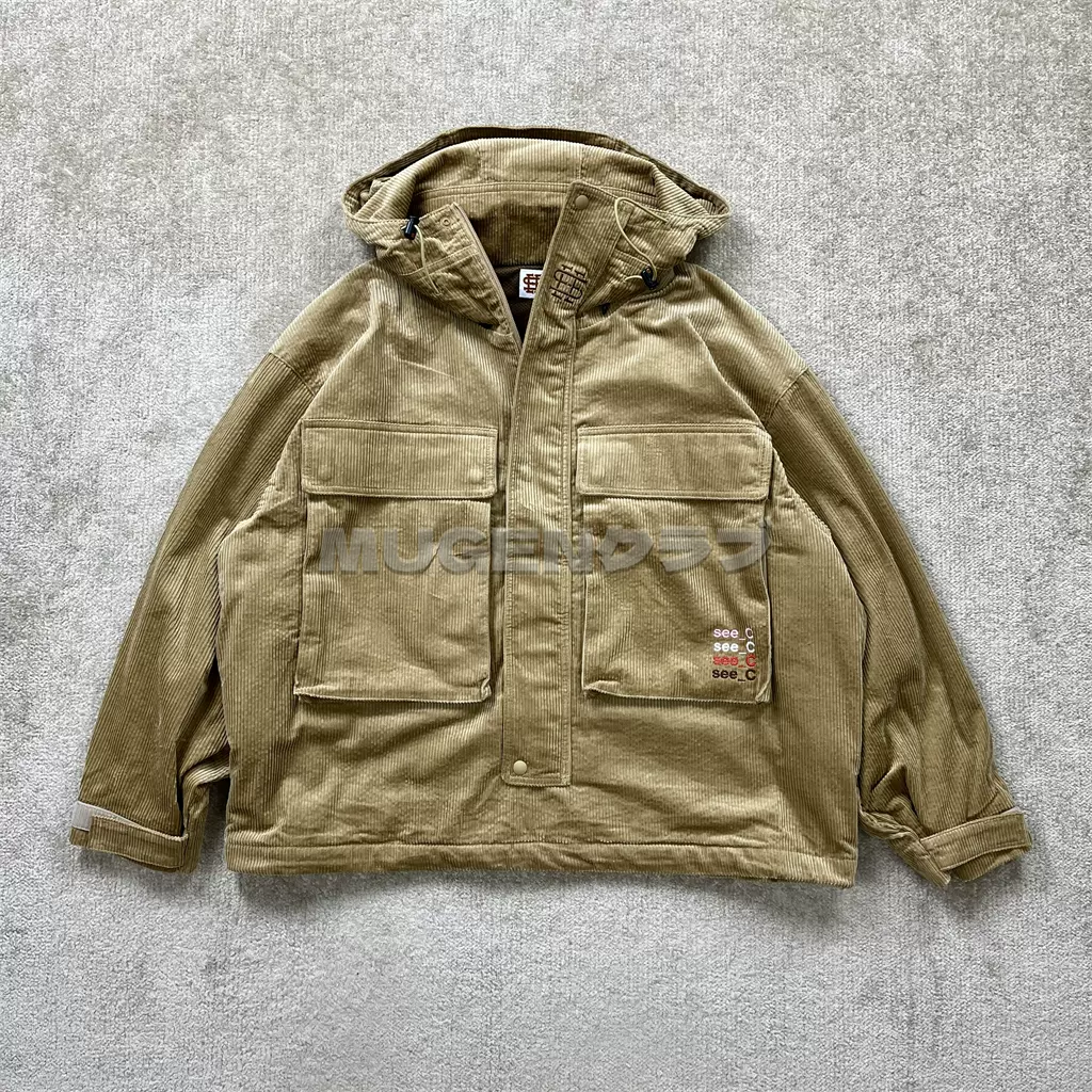 MUGEN现货SEE SEE x EYE_C CORDUROY HOODY 23AW 灯芯绒连帽夹克-Taobao