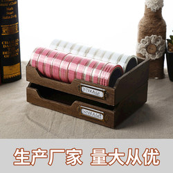Creative Desktop Miscellaneous Storage Box Wooden Crafts Decorative Rack Set Stationery Retro Simple Cosmetics Storage Box