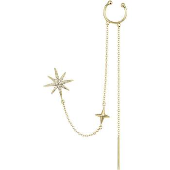 ZENGLIU Eight Mang Star Chain Earrings Female Ear Cycular Ear Ring Integrated 925 Silver Needle Advanced Sensitive Ear Order