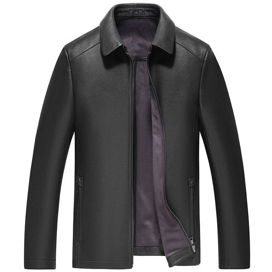 
Snow leopard first layer deerskin leather jacket men's business system inner lapel senior executive men's leather jacket
