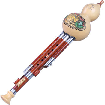 Blue peacock playing mahogany natural gF tune cucurbit flute