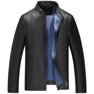 
Snow Leopard Genuine Leather Jacket Men's First Layer Sheepskin Business Light Luxury Fashion Institutional Stand Collar Short Executive Jacket