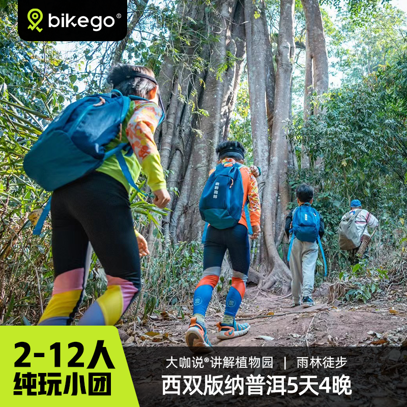 bikego云南西双版纳亲子游5天4晚雨林徒步植物园讲解纯玩小团旅游 - 定制游预订