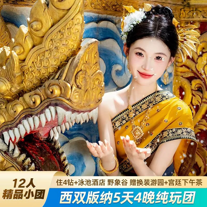 【住泳池酒店 】12人纯玩西双版纳5天野象谷曼听告庄跟团游含机票 - 定制游预订