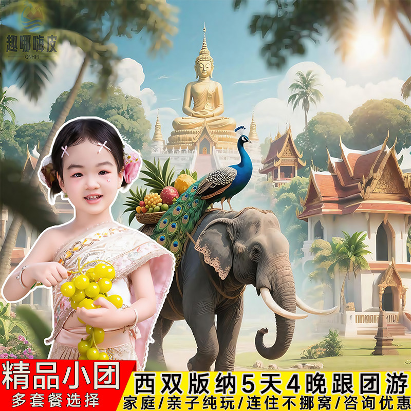 飞猪小团西双版纳5天4晚跟团游星光夜市植物园泼水节云南旅游纯玩 - 定制游预订