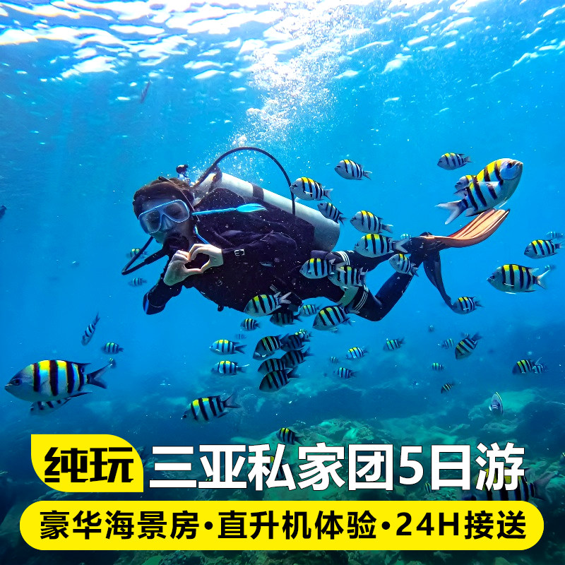 私家团海南三亚旅游纯玩5天4晚蜈支洲岛亚特水世界槟榔谷亲子游 - 定制游预订