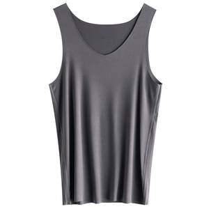 
Men's vest summer trendy wear modal v-neck sleeveless markless breathable sweat-absorbing base sports sweat shirt white