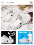 Dép Sandal Mùa Hè Y Tá Bệnh Viện Hai Mang Crocs đế dày màu trắng Phòng mổ Y tế Nam Nữ Đứng lâu Không Mệt Nửa Kéo 