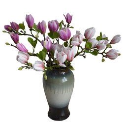Coffee table silk flower magnolia flower arrangement living room floral arrangement