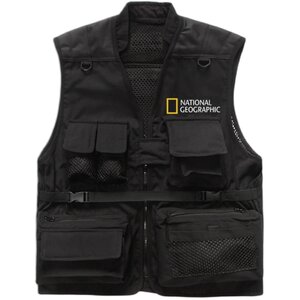 National Geographical Workers Multi -Pocket Photography Vest Men's Jacket Customized Printing Spring and Autumn Outdoor Network Eye Vests