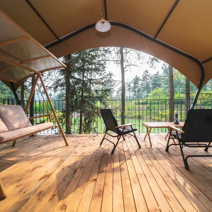 【周五不加价】安吉九亩松风帐篷酒店1晚含早+温汤+骑 马篝火手工旅拍