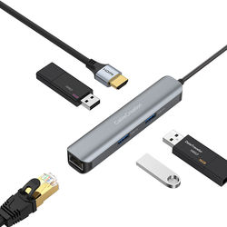 Type-C To HDTV Dock 4K60HZ + Gigabit Ethernet USB3.0 5-in-1 Hub Suitable For Notebooks, Etc.