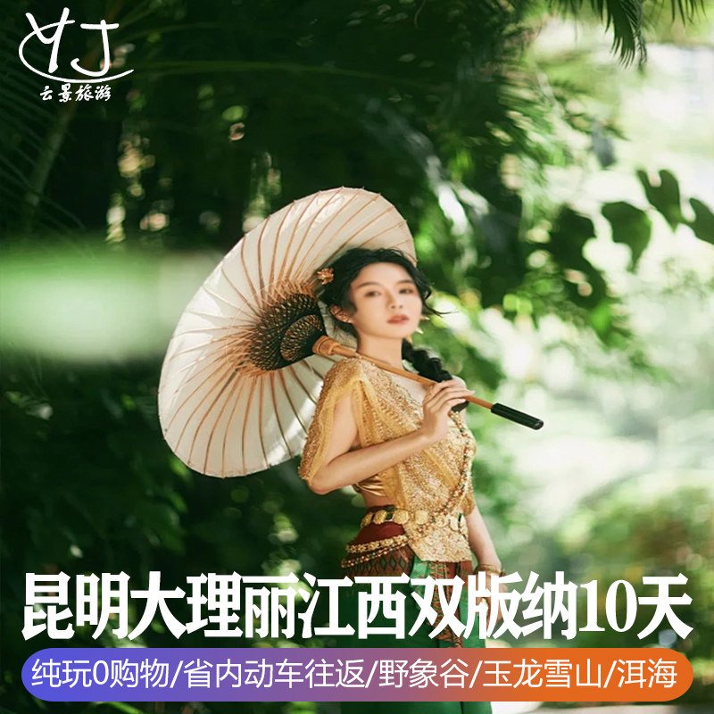 云南旅游纯玩10天昆明大理丽江西双版纳玉龙雪山星光夜市双动车 - 定制游预订