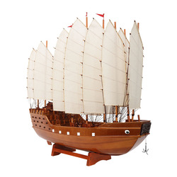 Zheng He Treasure Ship Solid Wood Lucky Ship Sailing Ship Model Chinese Style Home Furnishings Smooth Sailing Pure Handicraft Decoration