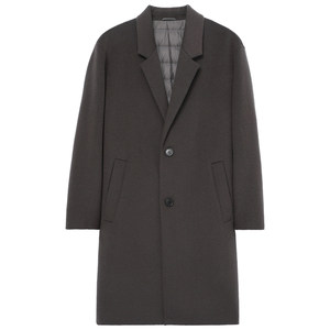 
KUYIOU/Down jacket inner liner, suit collar, thickened handmade double-sided wool mid-length wool coat, men's
