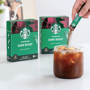 星巴克美式黑咖啡深度烘焙2.3g*20袋独立小条装速溶咖啡