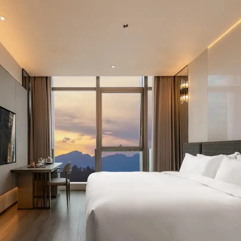 重庆 4天3晚重庆MC麦悦空中酒店半岛180°江景大床房双早丨重庆动物园门票