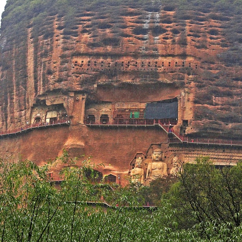 【乐享】亲子游!天水麦积山温泉旅游酒店汤屋私汤房3天2晚+2大1小麦积山+石窟