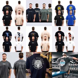 (Large Collection) Chris C Bao Loose-Fitting Pure Cotton Fitness Sports Short-Sleeve (European and American Sizes)