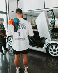 Chris C Bao Club Sports Loose-Fitting Pure Cotton Short-Sleeved T-Shirt for Men and Women, Fitness Training, Loose and Breathable T-Shirt, European and American Sizes