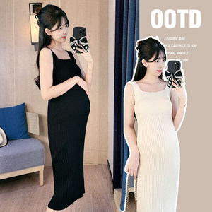 
Maternity wear, spring and summer suits, camisole skirts, trendy mom wear during pregnancy, inner layering skirts, spring knitted dresses