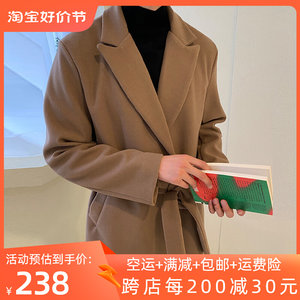 
Autumn and winter mid-length woolen coat men's double-sided cashmere woolen coat men's 2021 new solid color windbreaker for men