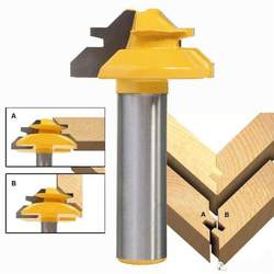 45-Degree Mortise Cutter Woodworking Router Bit Paneling Cutter Wood Milling Trimming Machine 45 ° Line Knife 1/4 Handle Right-Angle Knife