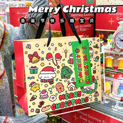 Christmas Graffiti Gift Bag Cartoon Cute Tote Bag Gift ins Style Large Capacity Packaging Cardboard Bag