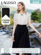 LAGOGO Commuter Career Irregular Skirt for Women Lagugu Summer New Black Temperament A-Shaped Mid-Long Skirt
