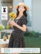 LAGOGO black high-end French dress for women Lagugu Valley 2025 summer new square neck temperament floral skirt