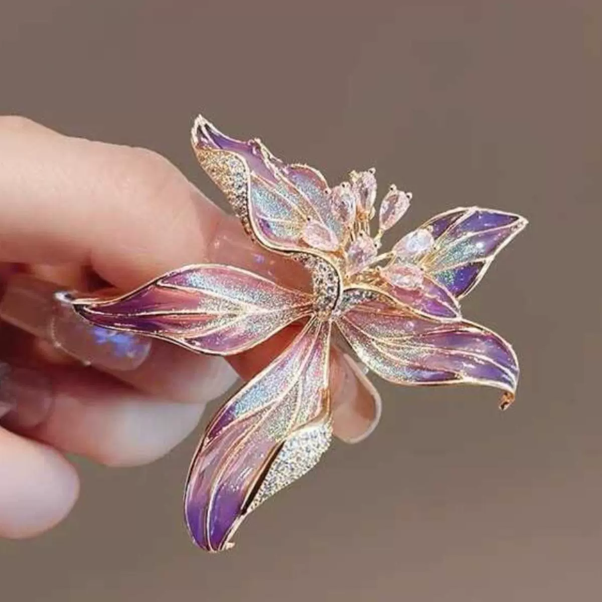 鸢尾流芳· carita jewelry国风独立设计鸢尾花胸针水晶胸花别针