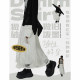 STILLYOU retro wasteland style old dirty ink splash white denim skirt women's ripped bristled midi skirt