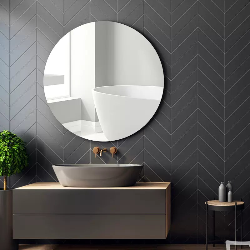 圓形壓克力鏡面貼紙家用浴室裝飾化妝鏡高清防碎自