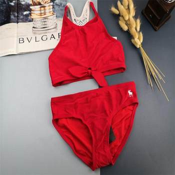 European and American red students bikini summer swimsuit
