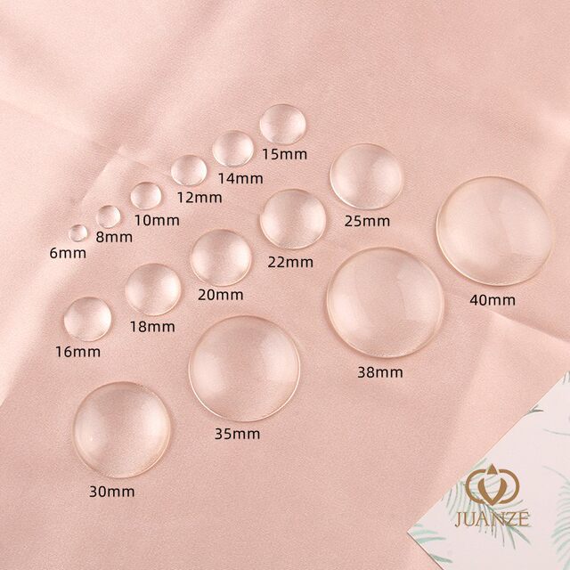 DIY Time Gem Round Transparent Glass Gem Slap Low Arc Round Glass ...