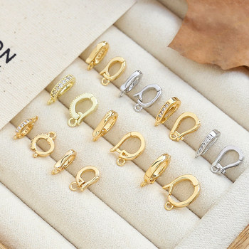 Zirconia single hanging universal buckle pearl buckle copper-clad gold accessories