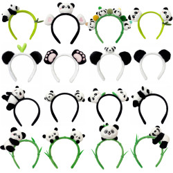 Cute Cartoon Plush Panda Headband, Red Panda Headband, Zoo Hairpin, Hair Clip, Children's and Adult Hair Accessories