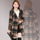2025 spring and autumn new Korean version large size loose slimming medium length plaid cashmere wool coat coat for women
