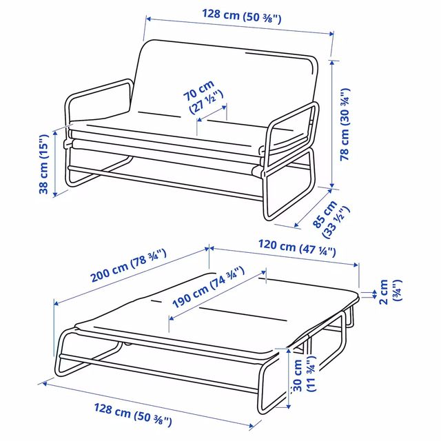 IKEA domestic purchase Hammarn sofa bed double folding fabric sofa bed single including mattress sitting and sleeping